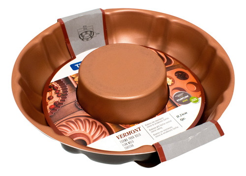 Molde Tramontina Vermont Teflon Reposteria Tortera 24cm Cobre