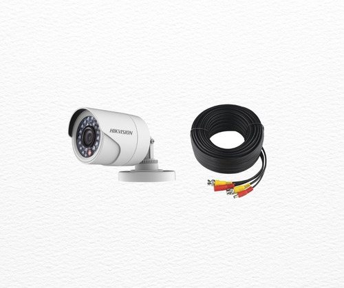 Cámara Hikvision Hd Exterior + Cable Armado