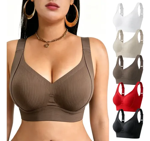 Paquete De 5 Brassieres Push-up Sin Varillas - Cómodos