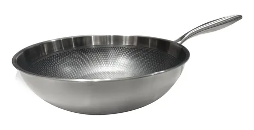 Wok Hudson De Acero Inoxidable Con Antiadherente 30 Cm