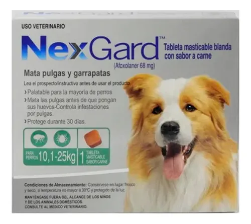 Antipulgas Nexgard Chewable 10 A 25 Kg X 1 Tab