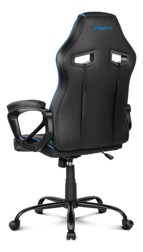 Imagen 5 de 5 de Silla de escritorio Drift DR50 gamer negra y azul con tapizado de cuero sintético