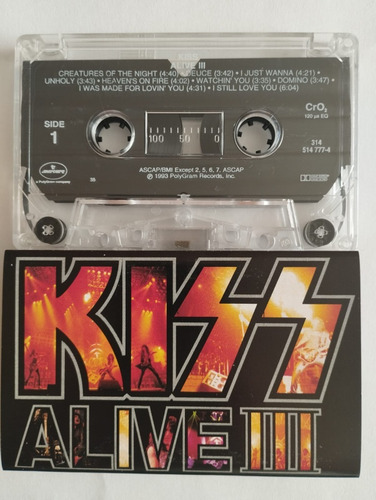 Caset,casette,tape,kiss-alive 3 Rock Metal