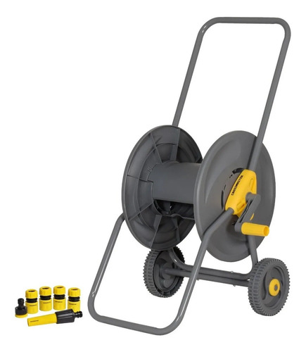 Imagen 1 de 6 de Carro Enrolla Manguera Crossmaster 1/2 60 M + Accesorios