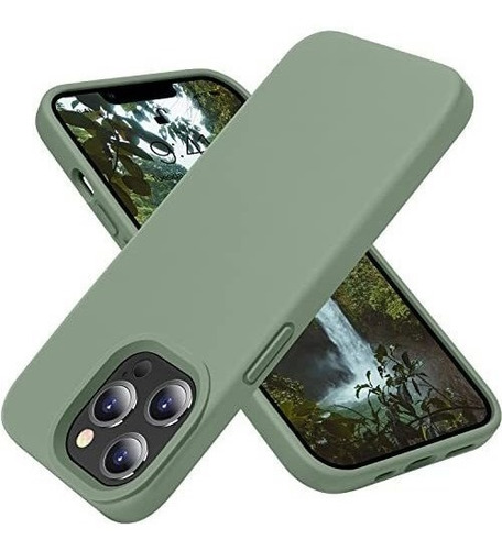 Funda Compatible iPhone 13 Pro Max Silicona Calca Verde