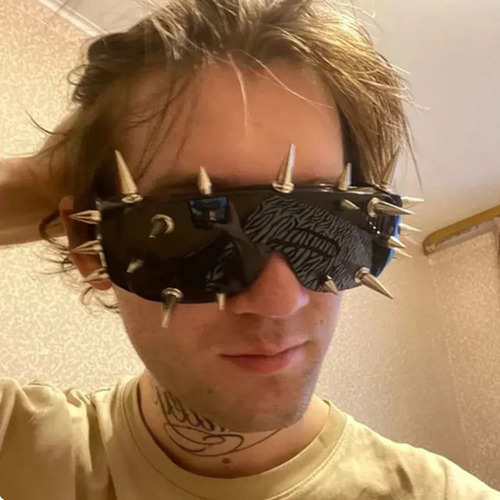 Gafas De Sol Y2k Steampunk Con Marco Grande Y Remaches En Uñ