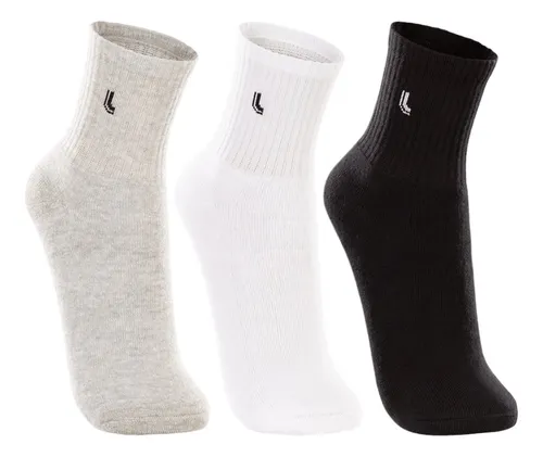 Kit 3 Pares Meias Cano Médio Lupo Sport Esportiva Algodão