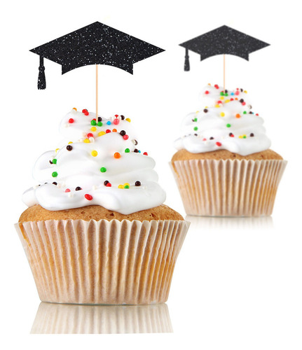 50 Figuras Glitter Decoracion Invitacion Graduacion Birrete Color Birrete 02 - 6.5x3.5cm