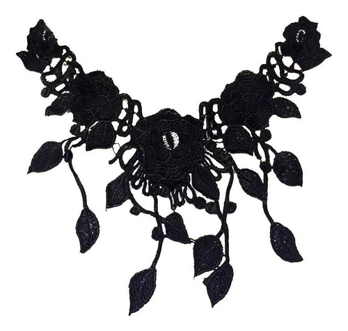 3 Unids Bordado Floral De Encaje De Tela Escote Cuello