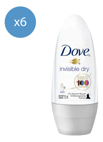 Pack Antitranspirante Roll On Dove Invisible Dry 55 Ml