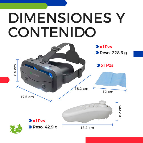 Gafas Vr Lentes De Realidad Virtual 3d Con Controlador