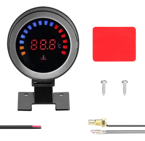 Medidor Temperatura Agua Coche 52mm Led 0-120 Sensor Alarma