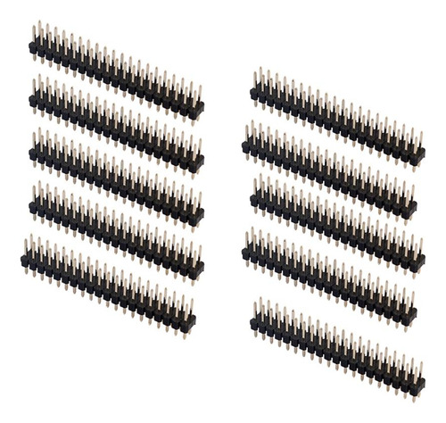 10 Tiras De Doble Cabezal Macho De 2,54 Mm, 2 X 20 Pines Par