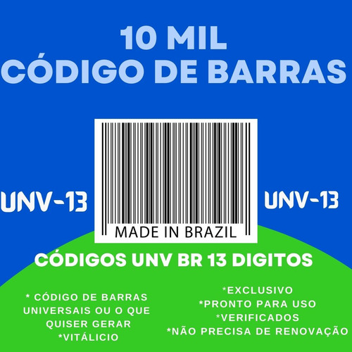 10k Códigos Unv13 798 Cod.universal Para Marketplaces Oferta