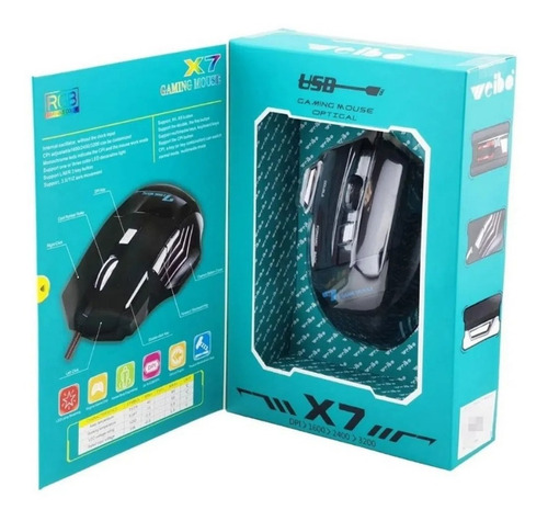 Mouse Gamer X7 Con Cable +7 Botones Retroiluminado Ratón