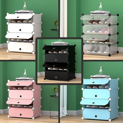 Organizador Zapatero Plástico De Cuatro Niveles | Utilisimo® Color Transparente