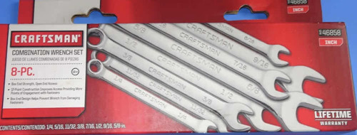 Llaves  Combinadas En Pulgada 8pcs Craftsman