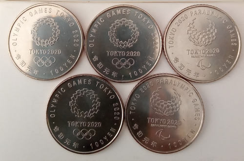 Combo 5 Moedas Olímpicas Japonesas - Promoção (Usado)