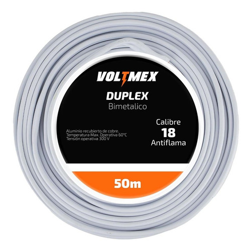 Cable Duplex Calibre 18 Awg Pot Flexible 50 Metros