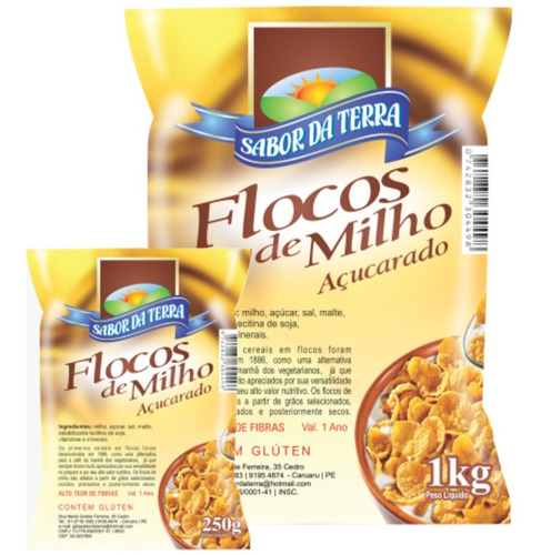 Kit Flocos Milho Açucarado C/5pcts De 1kg Grande Família  