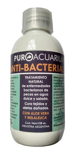 Antibacterias Puro Acuarium 125 Ml Peces Acuario Envios
