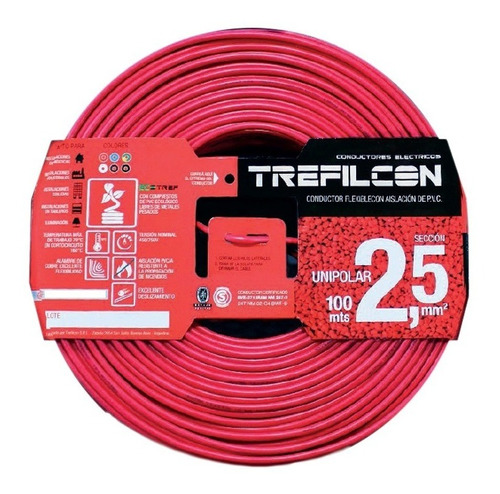 Cable 2,5mm Unipolar Sello Iram 100% Cobre Trefilcon X 25mt