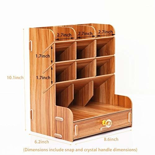 Organizador De Escritorio De Madera Ayane, Caja De Soporte D