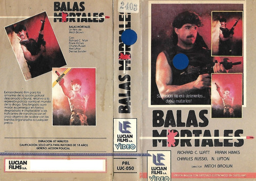 Balas Mortales Vhs Shot (1973) Richard C. Watt