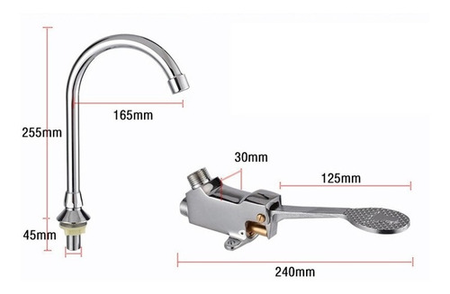 Imagen 3 de 8 de Llave Valvula Pedal Manos Libres