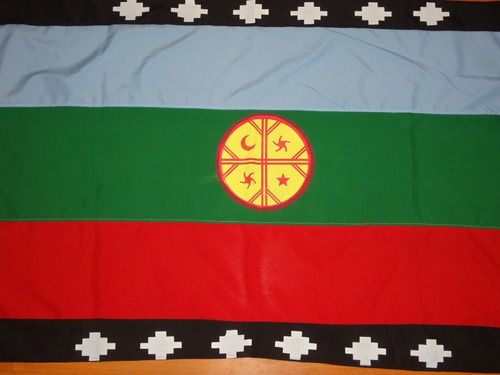 Bandera Mapuche Grande  140 X 90 Cm Trevira / Barbazar