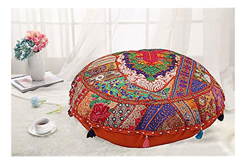 Dk Homewares Indian Bohemian Floor Pillow Para Niños Naranja