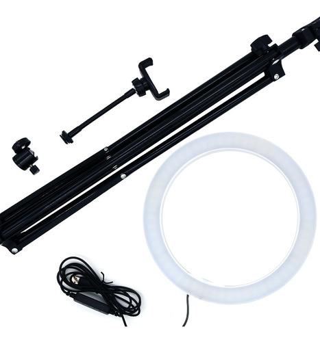 Ring Light Completo Iluminador Portátil 26cm + Tripé 2m Top