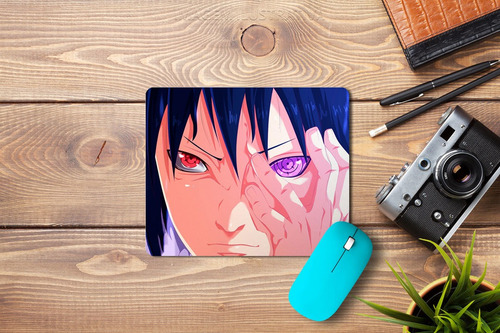 Imagem 3 de 3 de Mouse Pad Personalizado - Sasuke Com Sharingan E Rinnegan