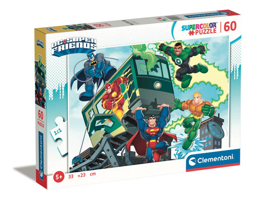 Rompecabezas Superamigos Batman Flash Superman 60 Pz Clementoni Italia Aquaman Green Lantern Linterna Verde