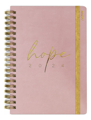 Agenda 2024 Diaria Mooving Hope 16,5x22cm Con Espiral Color De La Portada Rosa