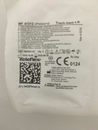 Imagen 2 de 3 de Filtros De Traqueostomia Gibeck -trach- Vent 0124