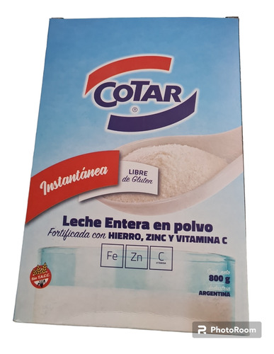 Leche En Polvo  Cotar 800 Gr.pack X 12 Unidades.