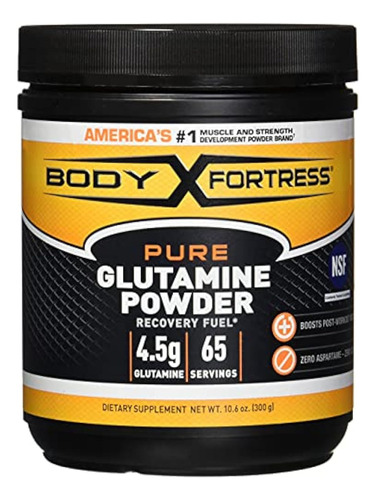 Body Fortress Polvo De Glutamina 100% Puro, Admite La Recupe