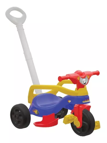 Triciclo Infantil Com Pedal e Cobertura Motoca Empurrador