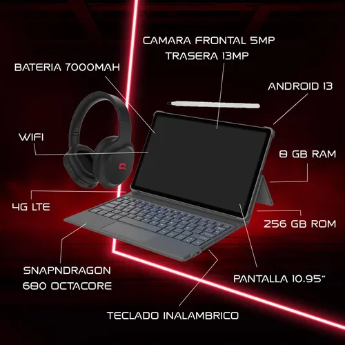 Tablet Compaq Tab Pro 8 256gb + Teclado + Auriculares + Bolí