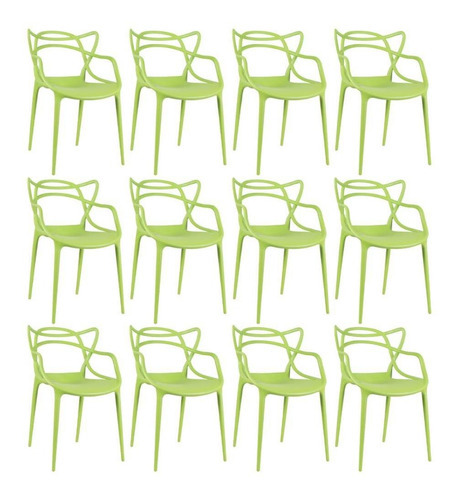12 Cadeiras Allegra Cozinha Ana Maria Inmetro  Cores Cor da estrutura da cadeira Verde-claro