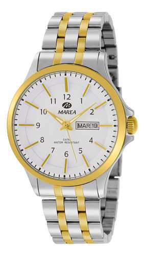 Marea Watch B3616003 Color de la correa Plateado con detalles en dorado Color del bisel Dorado Color del fondo Blanco