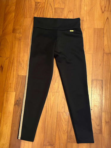 Pantalón Tipo Leggin Negro Con Franja Beige Livet Talla L