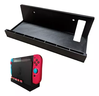 Suporte Nintendo Switch De Parede - Espaço Para 7 Cartuchos