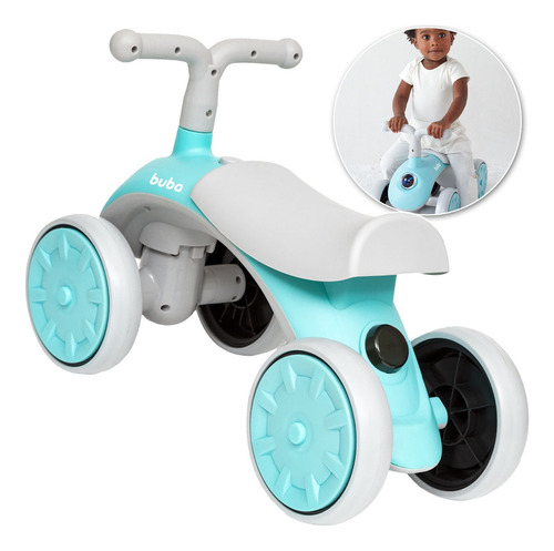 Bicicleta Scooter De Equilibrio Azul Buba Com Som E Farol Cor Azul-celeste