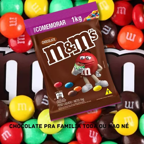 Delicioso Confeito de Chocolate ao Leite M&M`s Confete - Pacote de 1kg -  M&Ms