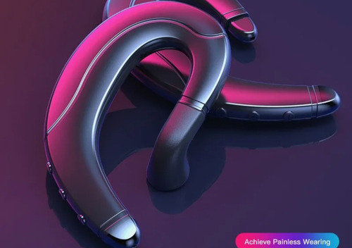 Fone De Ouvido Tws Ear Hook Led Azul Monoaural.