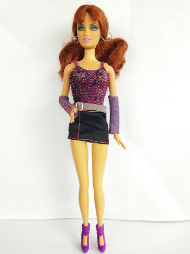 Barbie Cantante Falda Blusa Morada Cabello Pelirrojo 1999