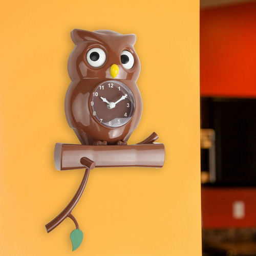 Reloj De Pared Con Ojos Giratorios Y Rama Oscilante 38 Cm Ma