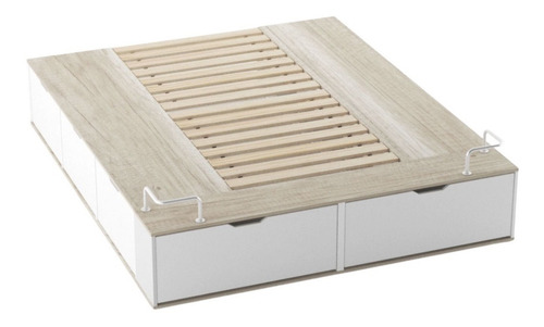 Cama Box Base Sommiers Cajones Madera Multifunción - 160x200 Color Barrique